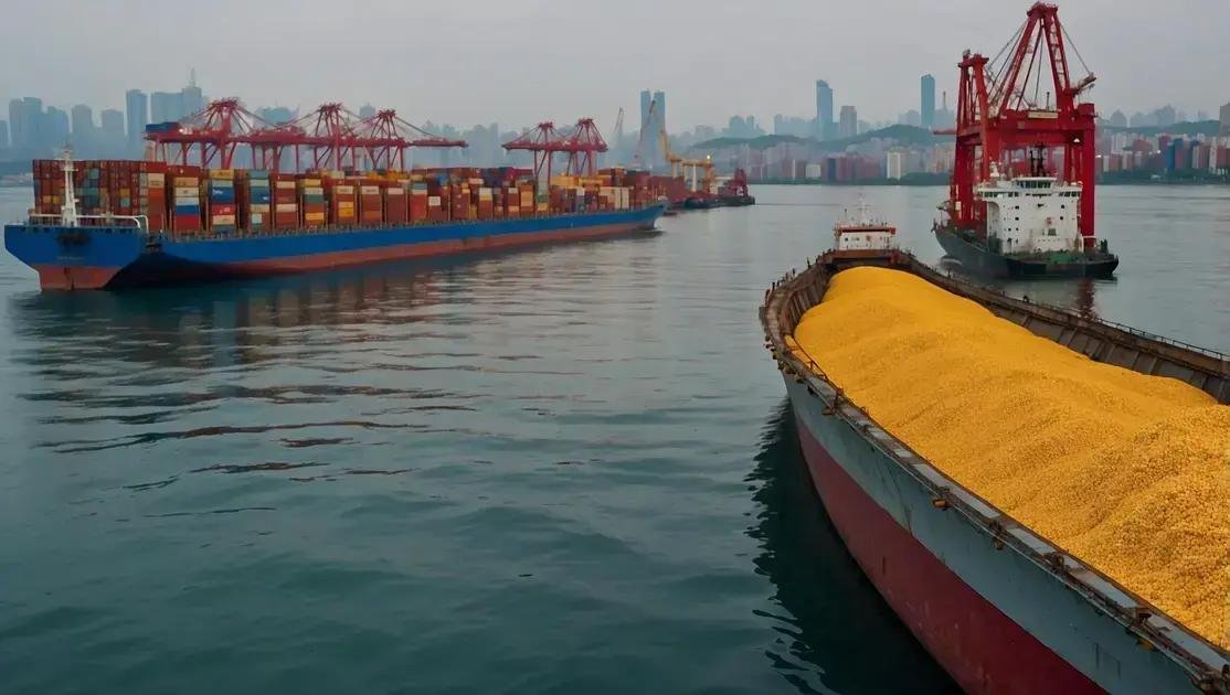 Importações de soja e milho do Brasil pela China aumentam em novembro