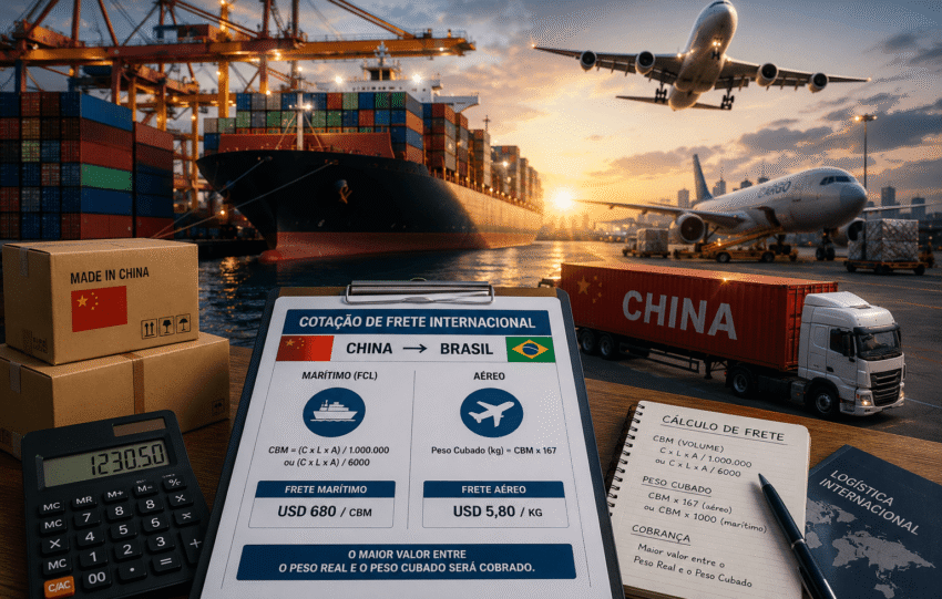 Como Cotar Frete Internacional da China: CBM, Peso Cubado e o Que Perguntar ao Agente