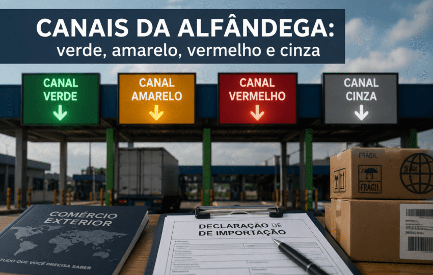 Canais da Alfândega: Verde, Amarelo, Vermelho e Cinza