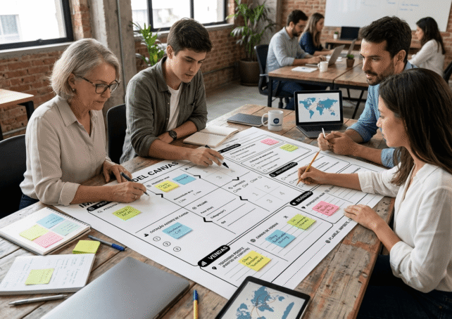 Usuários utilizando o Import Model Canvas para importação